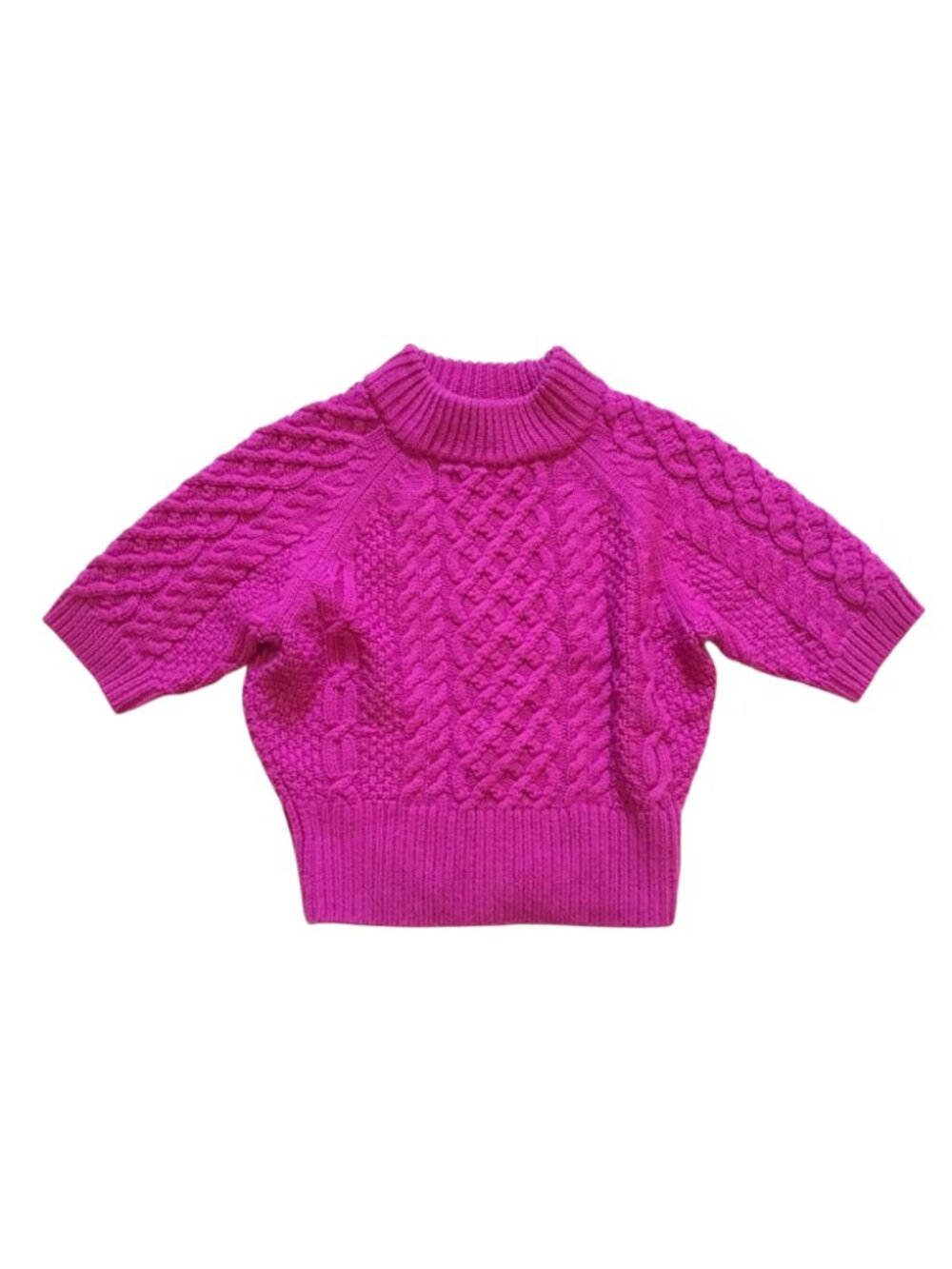 Emilia Wickstead Emory Cable Knit Sweater Jumper Womens Medium Magenta Pink Wool